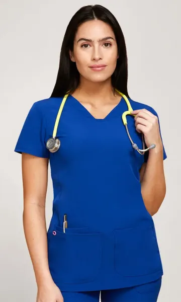 Heart & Soul - Women's Pitter-Pat V-Neck Solid Scrub Top