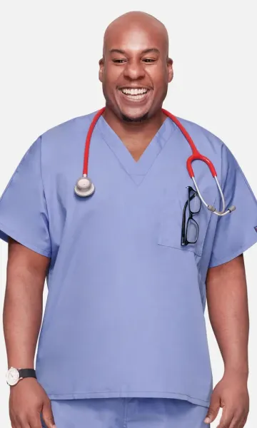 Cherokee - Unisex V-Neck 1 Pocket Solid Scrub Top